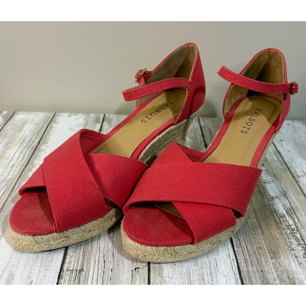 Talbots Papaya Fruit Lyndsay Espadrille‎ Criss Cross Sandal Size 8M